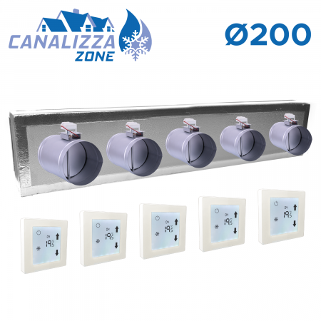 CANALIZZA-ZONE 2.0 - Sistema canalizzato di ripartizione aria a 5 zone - Ø 200 mm
