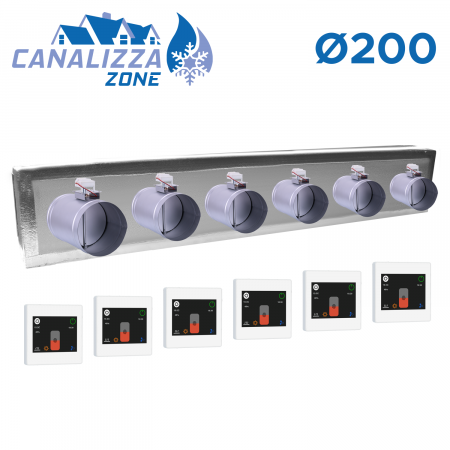 CANALIZZA-ZONE 2.0 - Sistema canalizzato di ripartizione aria a 6 zone - Ø 200 mm - WiFi