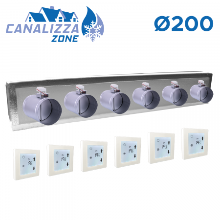 CANALIZZA-ZONE 2.0 - Sistema canalizzato di ripartizione aria a 6 zone - Ø 200 mm