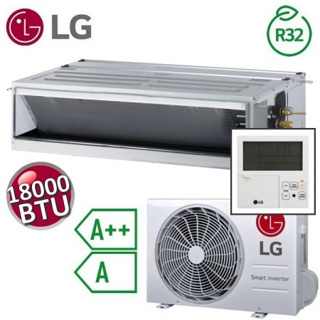 Climatizzatore mono canalizzato LG 18000 btu 5.0 kw A++ A COMPACT Inverter - comando parete incluso - CM18F.N10 + UUA1.UL0