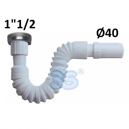 Canotto per scarico estensibile fino a 650 mm 1-1/2 x Ø 40 mm - 4390.00BN