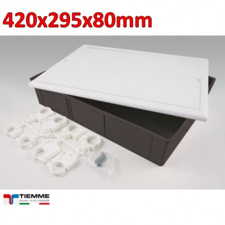 Cassetta da incasso universale per collettori 420 x 295 x 80 mm con coperchio e fissaggi - 1810130