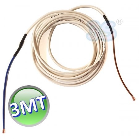 Cavo 3 mt scaldante antigelo 15 w/m - rivestimento isolante in PVC - CCRN0033