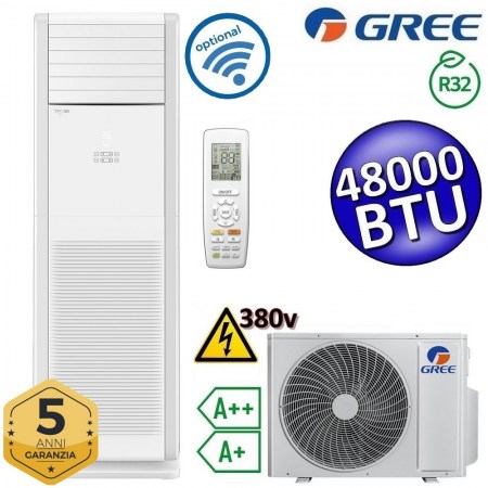 Climatizzatore mono a colonna Floor Standing 48000 Btu 380v con telecomando - GVH48ALXK-M6DNC7A/I + GVH48ALXK-M6DNC7A/O