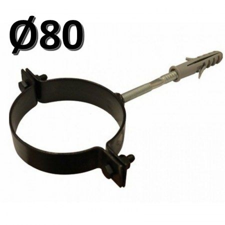 Collare in acciaio verniciato nero per tubi Ø 80 mm stufa pellet - 800N