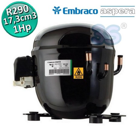 Compressore gas R290 LBP 1 Hp 17,39 cm3 Embraco Aspera NT2160U