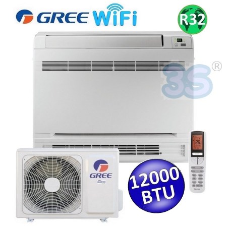 Climatizzatore mono Console pavimento WiFi 12000 Btu GREE classe A+++/A+ inverter R32 GREE10113+GREE10114