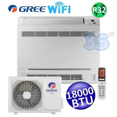 Climatizzatore mono Console pavimento WiFi 18000 Btu GREE classe A++/A+ inverter R32 GREE10115+GREE10116