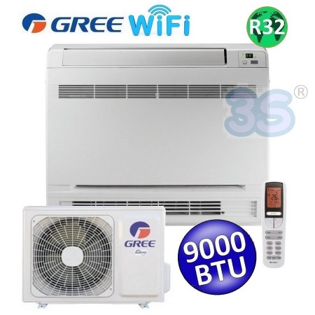 Climatizzatore mono Console pavimento WiFi 9000 Btu GREE classe A+++/A+ inverter R32 GREE10111+GREE10112