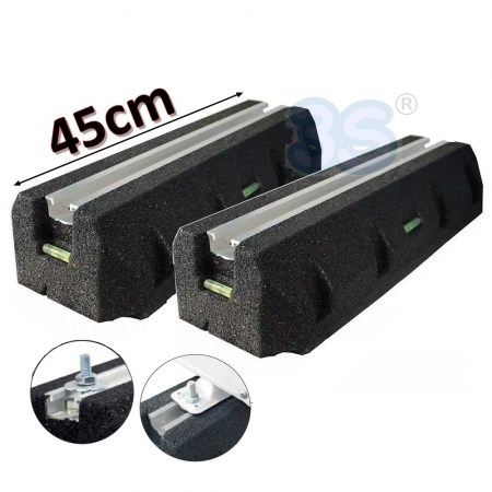 Coppia di basi pavimento da 45 cm ECO-BLOCK antivibrante portata 550 Kg - BBC.450
