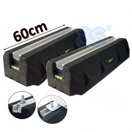 Coppia di basi pavimento da 60 cm ECO-BLOCK antivibrante portata 700 Kg - BBC.600