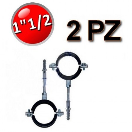 Collare in acciaio isofonico con gomma per tubi Ø 1″1/2 - busta 2 pezzi - 4705