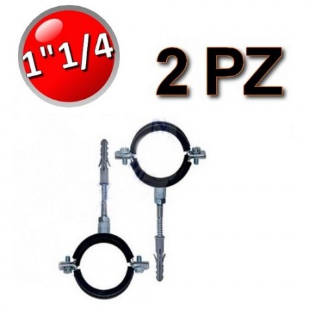 Collare in acciaio isofonico con gomma per tubi Ø 1″1/4 - busta 2 pezzi - 4704