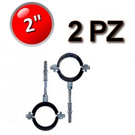 Collare in acciaio isofonico con gomma per tubi Ø 2″ - busta 2 pezzi - 4706