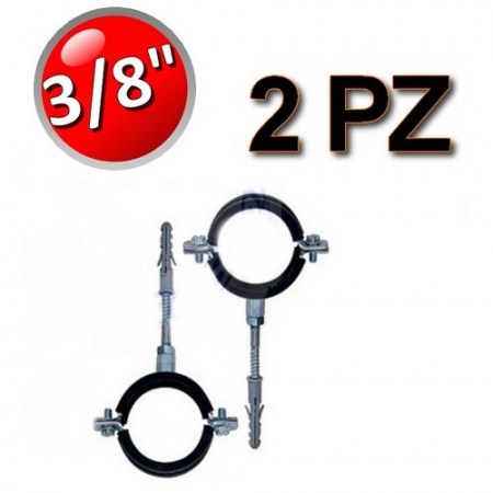 Collare in acciaio isofonico con gomma per tubi Ø 3/8″ - set 2 pezzi - 4700