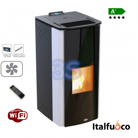 Termo stufa Italfuoco Idro potenza 23Kw 510 m³ bianca con telecomando IDRONICA - DDHY.24BC