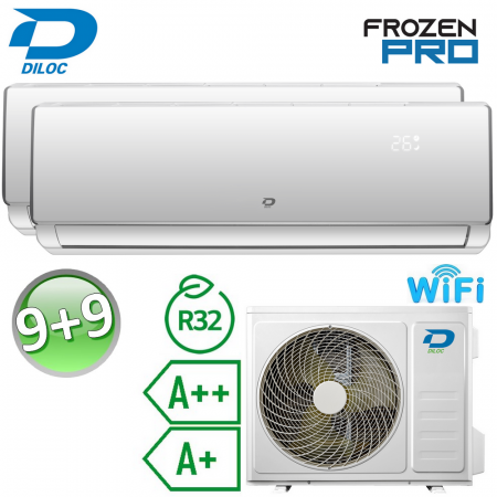 Climatizzatore dual split 9000+9000 Btu R32 A++/A+ Diloc Frozen PRO - WiFi integrato FRPRO.2525(41)