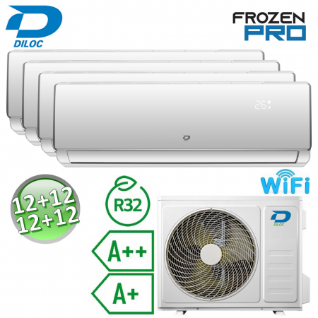 Climatizzatore quadri split 12+12+12+12 Btu R32 A++/A+ Diloc Frozen PRO - WiFi integrato - FRPRO.35353535(93)