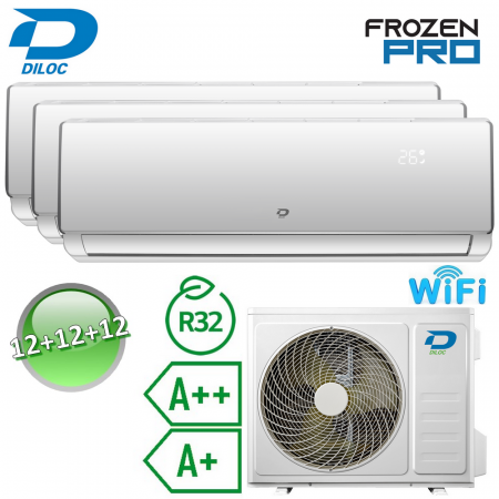 Climatizzatore trial split 12+12+12 Btu R32 A++/A+ Diloc Frozen PRO - WiFi integrato - FRPRO.353535(62)