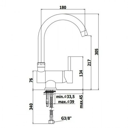 Dimensionale miscelatore Paffoni Stick SK189CR