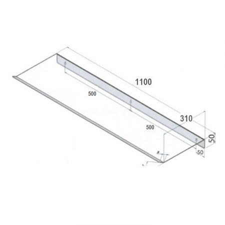 Deflettore aria trasparente per climatizzatore split 110x31x5 (cm) - dimensioni