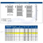 Disegno tecnico scaldasalviette Opera cromo 112x45 cm