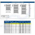 Disegno tecnico scaldasalviette Opera cromo 68x45 cm