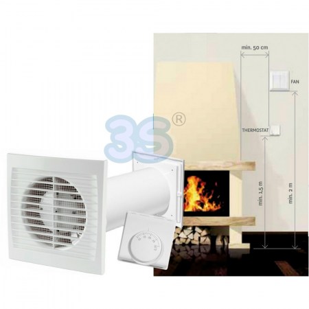 Distributore recuperatore di calore ventola con termostato - locale camino o stufa a pellet - REC.CM1
