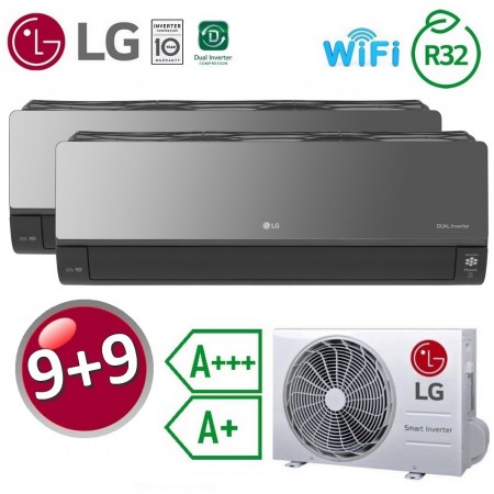 Climatizzatore 9000+9000 dual split LG ArtCool Mirror UVnano WiFi ThinQ A+++ / A+ - MIRRORWDUAL.99(15)