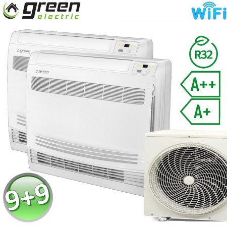 Climatizzatore dual 9000+9000 Btu console pavimento R32 A++/A+ Green Electric EVO (U.E. 4.1) - WiFi integrato - GECOD.2525(41)W