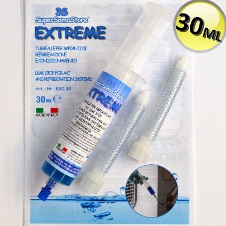 Autosigillante turafalle Extreme - cartuccia siringa da 30 ML + adattatori a tubo in plastica EXC.30