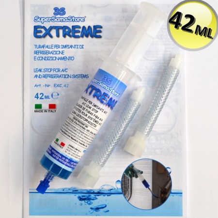 Autosigillante turafalle Extreme - cartuccia siringa da 42 ML + adattatori a tubo in plastica EXC.42