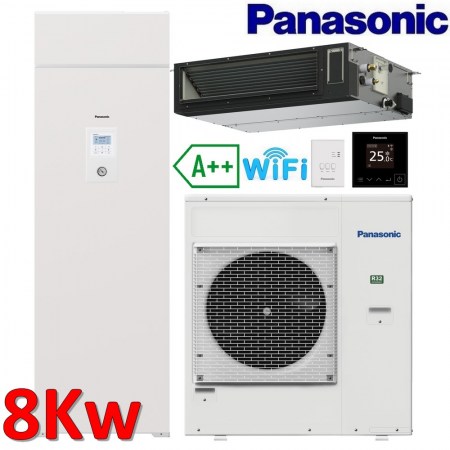 PANASONIC Sistema Aquarea EcoFleX R32 a Recupero di Calore per Riscaldamento, Raffrescamento e ACS - 8.0 kW Monofase - P.ECOFLEX.8