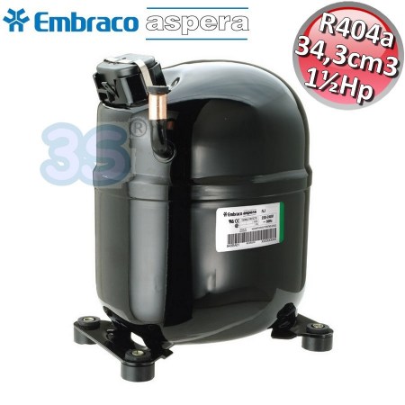 Compressore gas R404A CSR - 1½ Hp - 34,3 cm3 - Embraco Aspera NJ2212GK