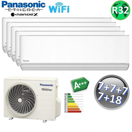 Climatizzatore penta split ETHEREA R32 Panasonic 7+7+7+7+18 btu A+++ WIFI NanoeX - ETHEREA-R32-Z2020202050(90)