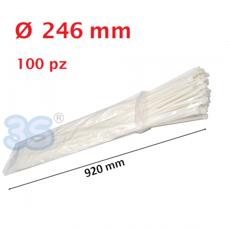 Fascetta in plastica nylon per condotto tubo Ø max 246 mm - confezione 100 pezzi -