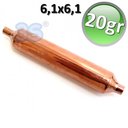 Filtro disidratatore 20 gr. molecolare attacchi 6,1x6,1 mm - per circuito frigo - 4D.157