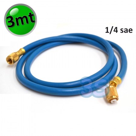 Flessibile frusta per R134A R407c - 1/4 sae 300 cm - Colore BLU - TF.0014/3.0B