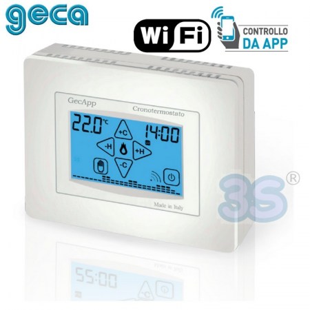 Cronotermostato settimanale bianco WI-FI adsl touch screen 230V- GecApp Crono - CR428