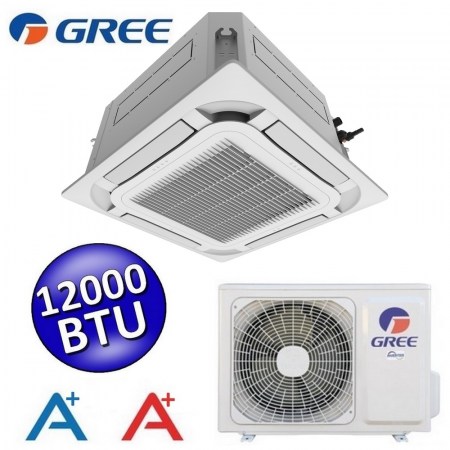 Climatizzatore mono a cassetta 8 vie Gree 12000 Btu R32 - telecomando e pannello inclusi - GUD35T/A-T+GUD35W/NhA-T