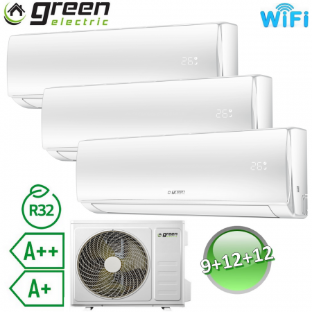 Climatizzatore trial split 9000+12000+12000 Btu R32 A++/A+ Green Electric EVO - GEVT.253535(62)W