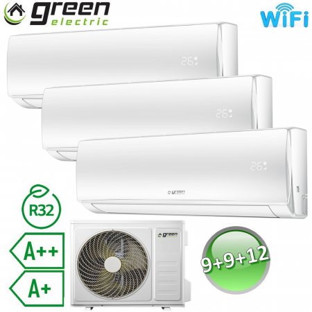 Climatizzatore trial split 9000+9000+12000 Btu R32 A++/A+ Green Electric EVO - GEVT.252535(62)W