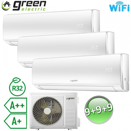 Climatizzatore trial split 9000+9000+9000 Btu R32 A++/A+ Green Electric EVO - GEVT.252525(62)W