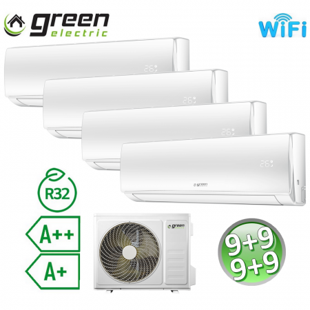 Climatizzatore quadri split 9000+9000+9000+9000 Btu R32 A++/A+ Green Electric EVO WiFi
