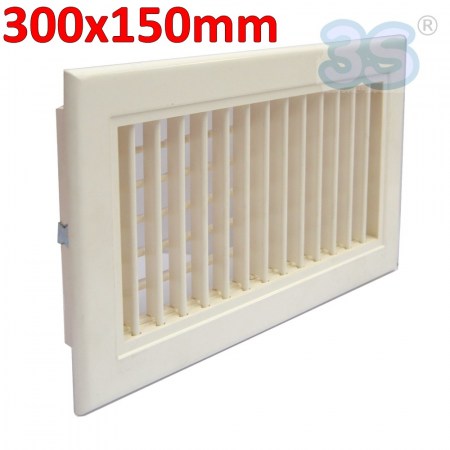Bocchetta di mandata in ABS 300x150 mm con doppio ordine di alette mobili - 962087