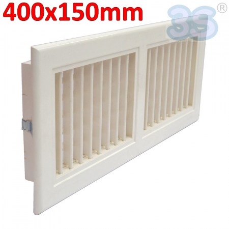 Bocchetta di mandata in ABS 400x150 mm con doppio ordine di alette mobili - 962089