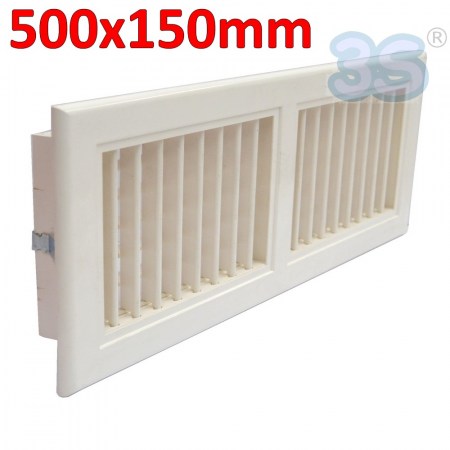 Bocchetta di mandata in ABS 500x150 mm con doppio ordine di alette mobili - 962091