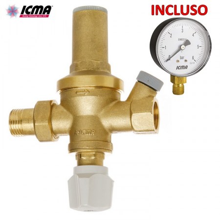 ICMA Valvola gruppo di riempimento automatico caldaia con manometro - 91249AD05244