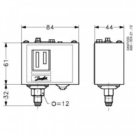 Pressostato Danfoss bassa pressione KP1 automatico (C40)