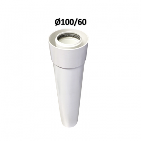 Tubo coassiale 60/100 PVC PPS BIANCO 50 CM